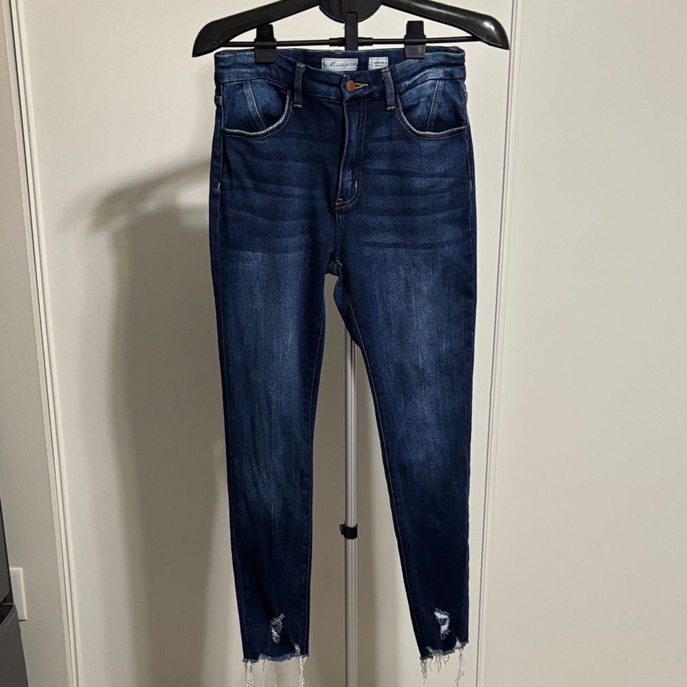 KanCan Dark Indigo Distressed Skinny Jeans